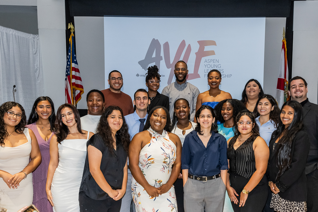 Fellows and program facilitators at AYLF Graduation, Miami, June 2024