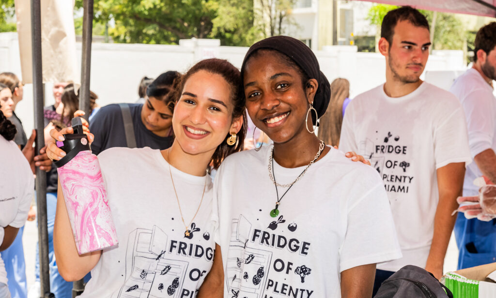 Leslie Candelario and Demi Trimm, Fridge of Plenty launch, May 2024.