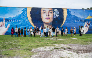 The Miami 2023-24 cohort at Liberty and Peace Mural, September 2023